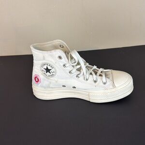 Converse Allstar  Lift White Festival Embroidered Flowers High Tops Size 8.5